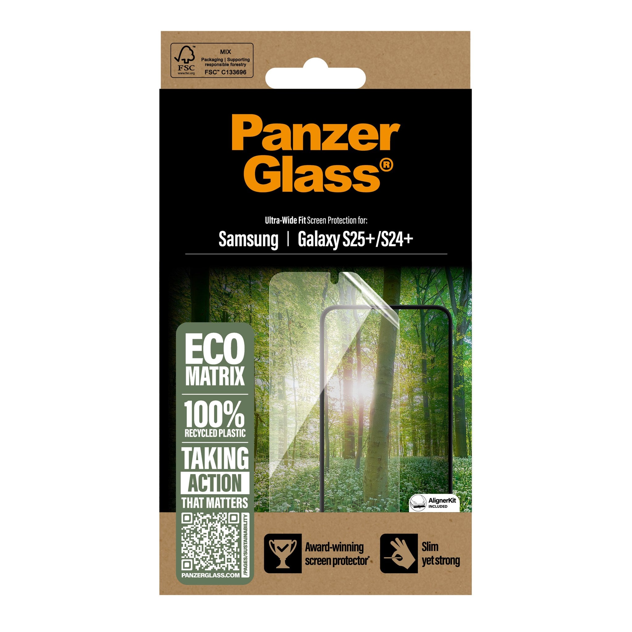 PanzerGlass® ECO MATRIX Displayschutz Samsung Galaxy S25+ | S24+ | Ultra-Wide Fit